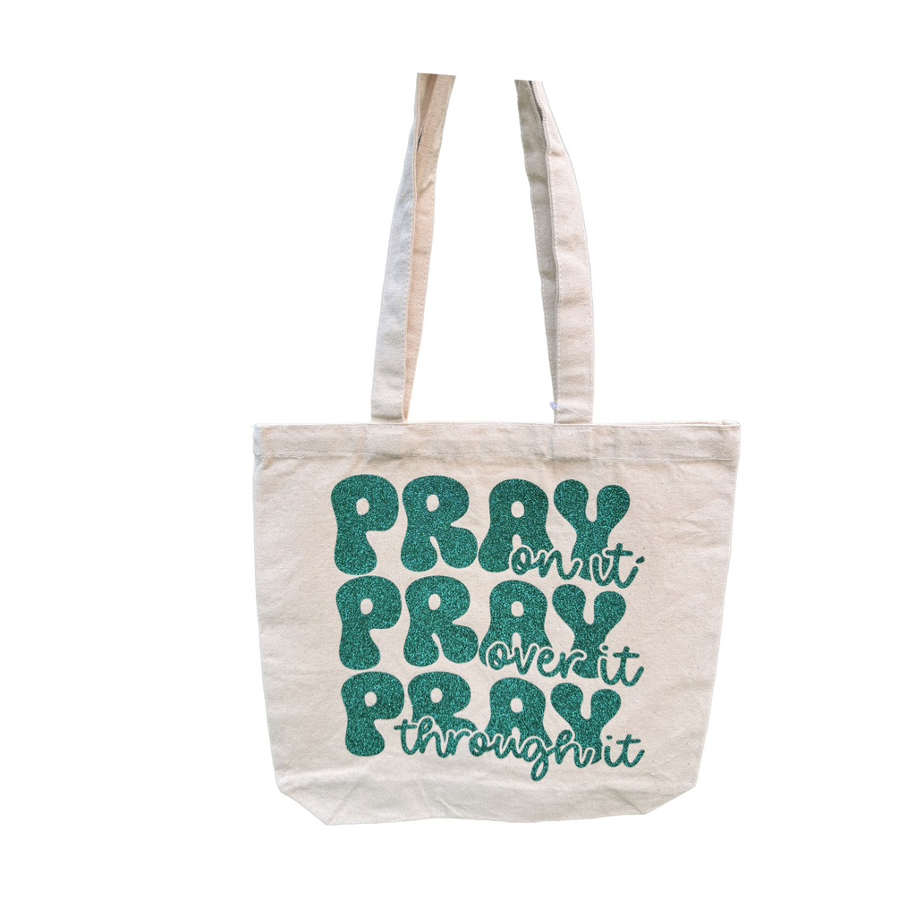 Large Christian "Pray' tote bag